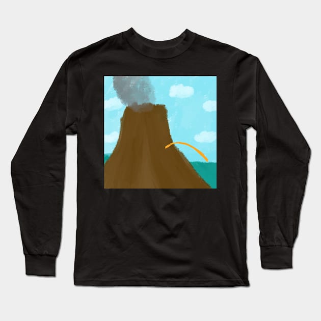 Peeing Volcano Long Sleeve T-Shirt by Blackmoonrose13